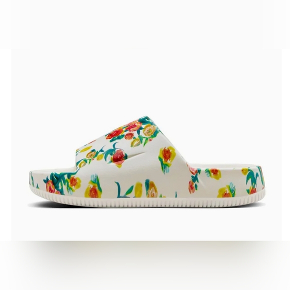 Nike Women's Calm Slide Slippers 'Floral' HF1069-100 Expeditedship Women's Sz 6 - Picture 2 of 13